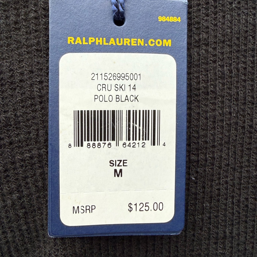 Polo Ralph Lauren Classic Waffle Knit Long Sleeves Black Maxi Dress Size Medium - Picture 8 of 11